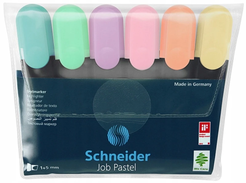Schneider Teksto žymeklių rinkinys JOB 6vnt pasteliniai