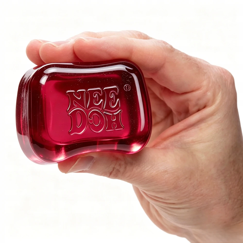 Schylling NeeDoh Nice Cube Burgundy Squish Ice Cube Antistresinis žaislas