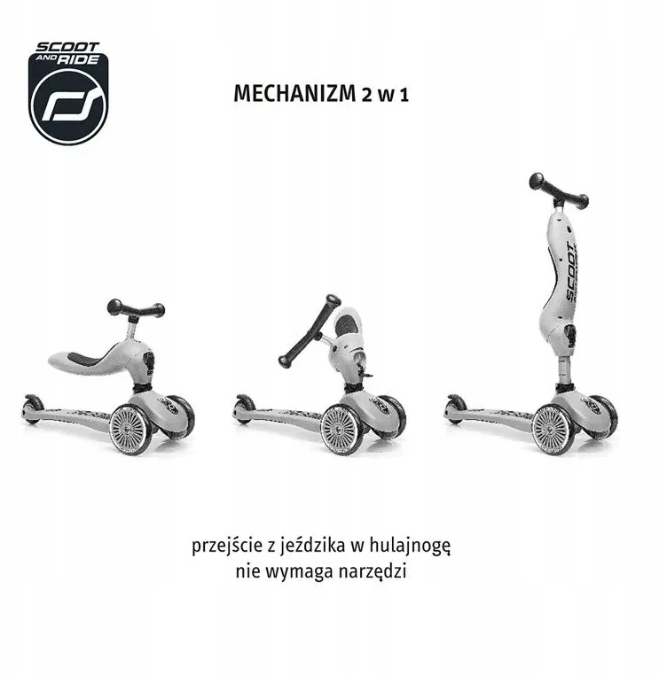 Scoot and Ride Paspirtukas - triratukas Scoot & Ride 2in1, žalias