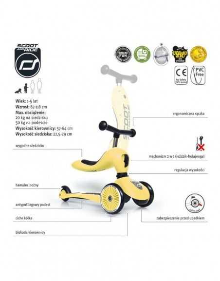Paspirtukas - balansinis dviratukas Scoot & Ride  Highwaykick 1 2in1 Lemon 96354