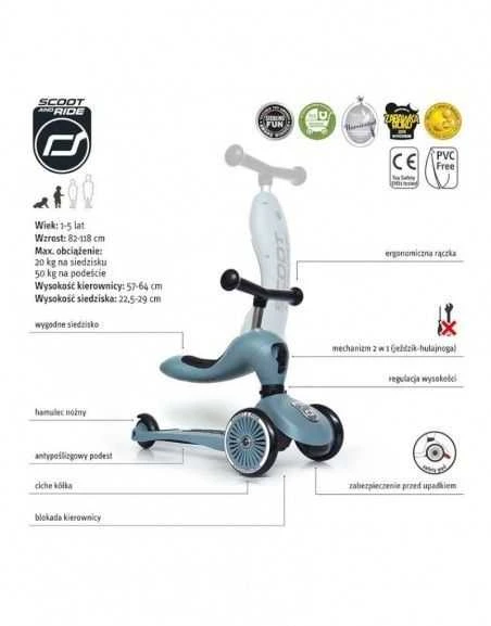 Paspirtukas - balansinis dviratukas Scoot & Ride Highwaykick 1 2in1 Steel 96271