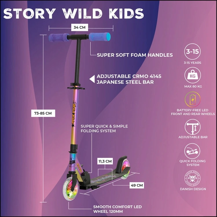 Scooter Story Wild kids 2 (73–85 cm) Neo Led