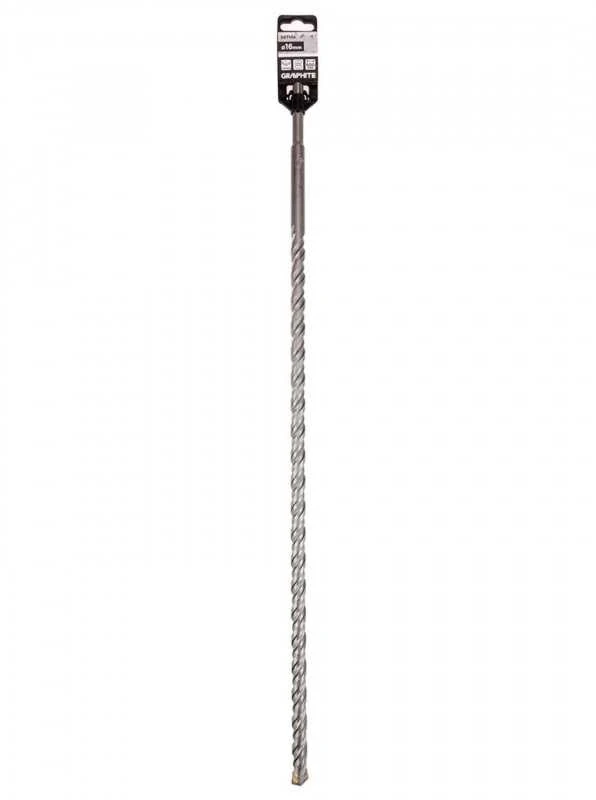 Graphite SDS plius betoninis grąžtas su dviguba spiralė 16 x 600 mm