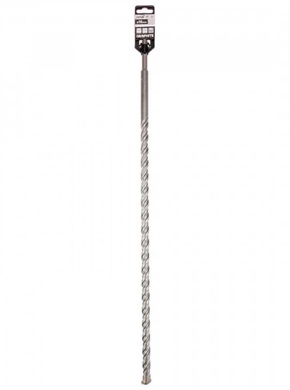 Graphite SDS plius betoninis grąžtas su dviguba spiralė 18 x 600 mm