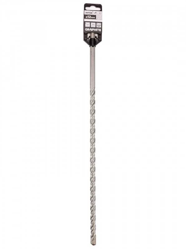 Graphite SDS plius betoninis grąžtas su dviguba spiralė 12 x 400 mm