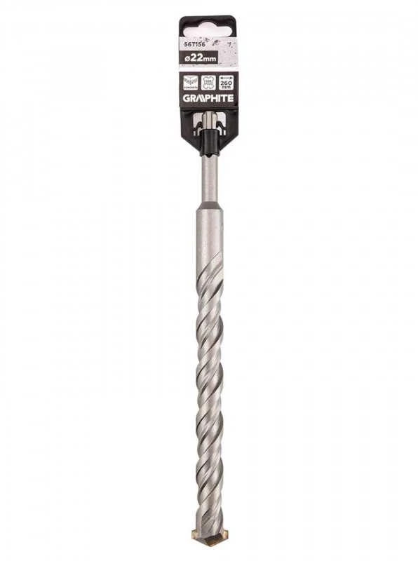 Graphite SDS Plus betoninis grąžtas su dviguba spiralė 22 x 260 mm