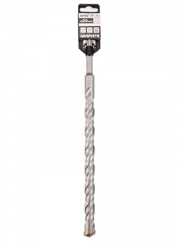 Graphite SDS Plus betoninis grąžtas su dviguba spiralė 20 x 310 mm