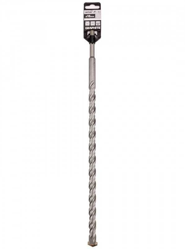Graphite SDS Plus betoninis grąžtas su dviguba spiralė 18 x 400 mm