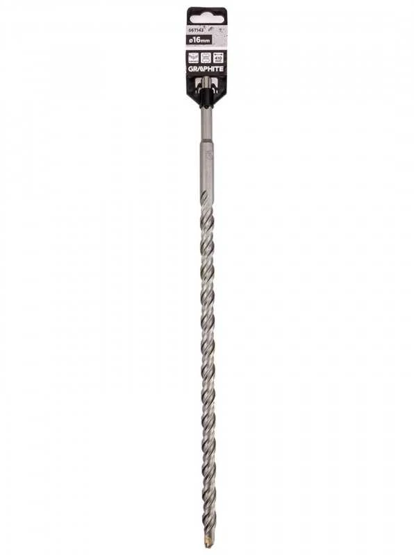 Graphite SDS Plus betoninis grąžtas su dviguba spiralė 16 x 410 mm