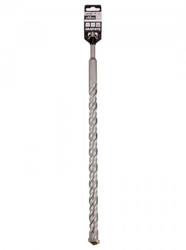 Graphite SDS Plus betoninis grąžtas su dviguba spiralė 22 x 400 mm