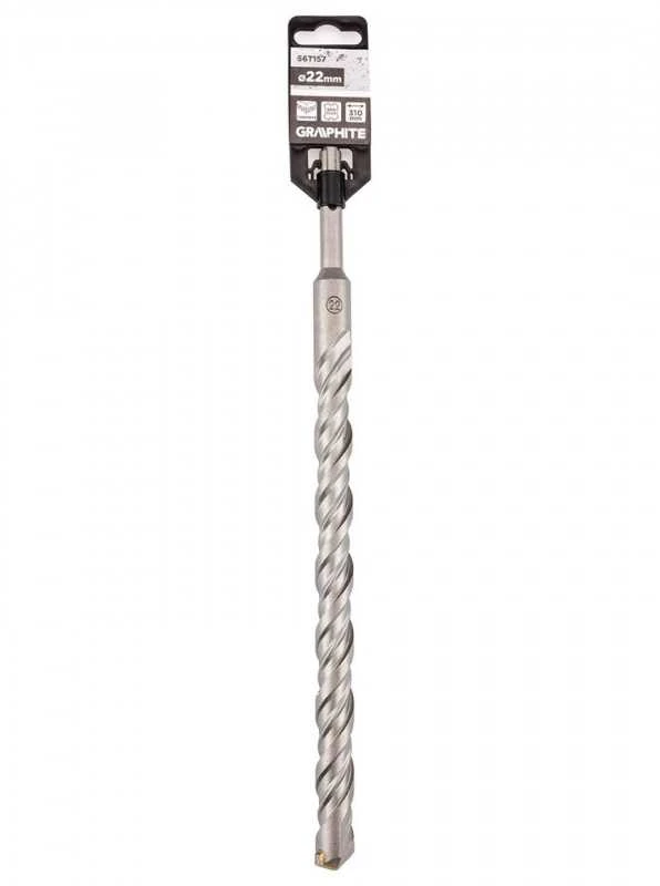 Graphite SDS Plus betoninis grąžtas su dviguba spiralė 22 x 310 mm