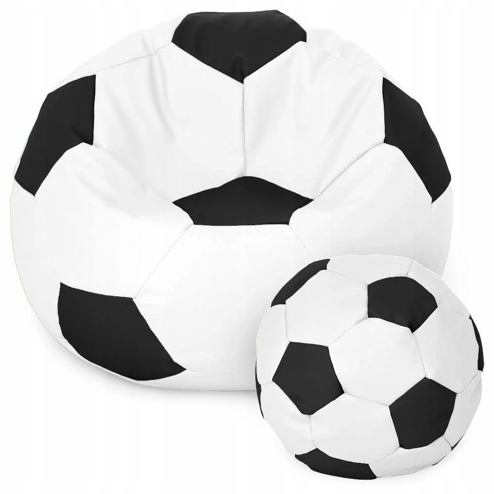 Sėdmaišis su pufu Ball XXXXL (100 cm), Baltas/Juodas