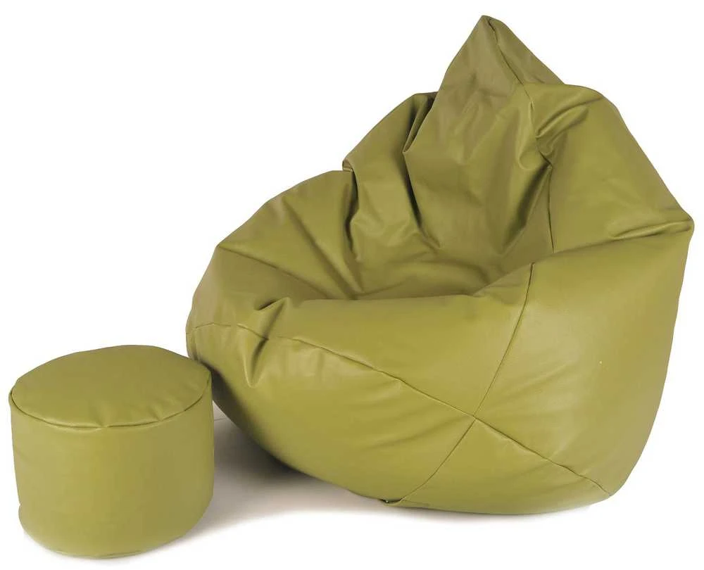 Sėdmaišis su pufu Mega Comfort XXL, dirbtinė oda, alyvuogių spalvos