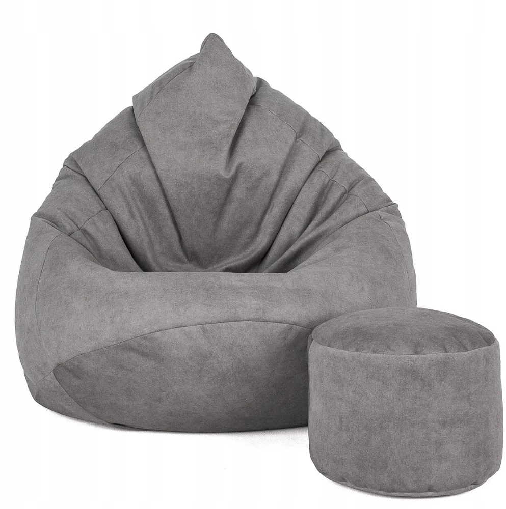 Sėdmaišis su pufu Mega Comfort XXL, dirbtinė oda, alyvuogių spalvos