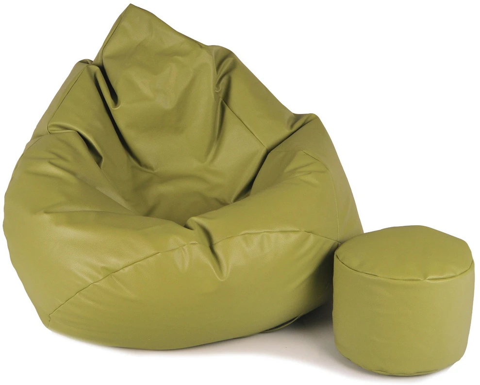 Sėdmaišis su pufu Mega Comfort XXL, dirbtinė oda, alyvuogių spalvos