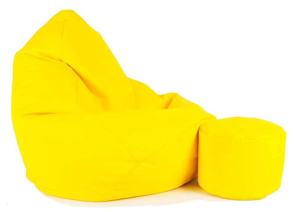 Sėdmaišis su pufu Mega Comfort XXL, dirbtinė oda, geltonas
