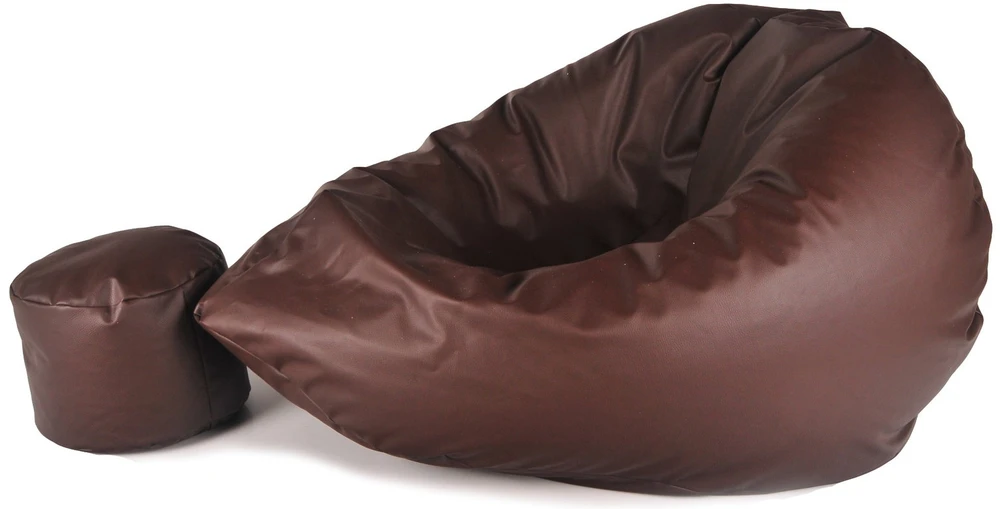 Sėdmaišis su pufu Mega Comfort XXL, dirbtinė oda, turkio spalvos
