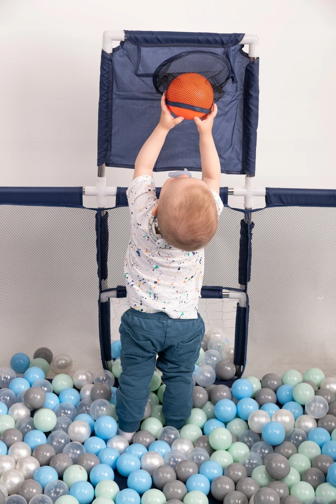 Selonis Maniežas vaikams Žaidimų aikštelė Basket Goals Žaidimų aikštelė BO-100X pilka be kamuoliukų