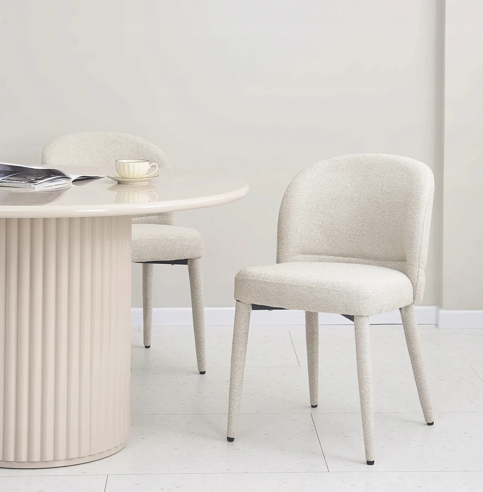 Selsey Coases smėlio spalvos boucle minkšta valgomojo kėdė