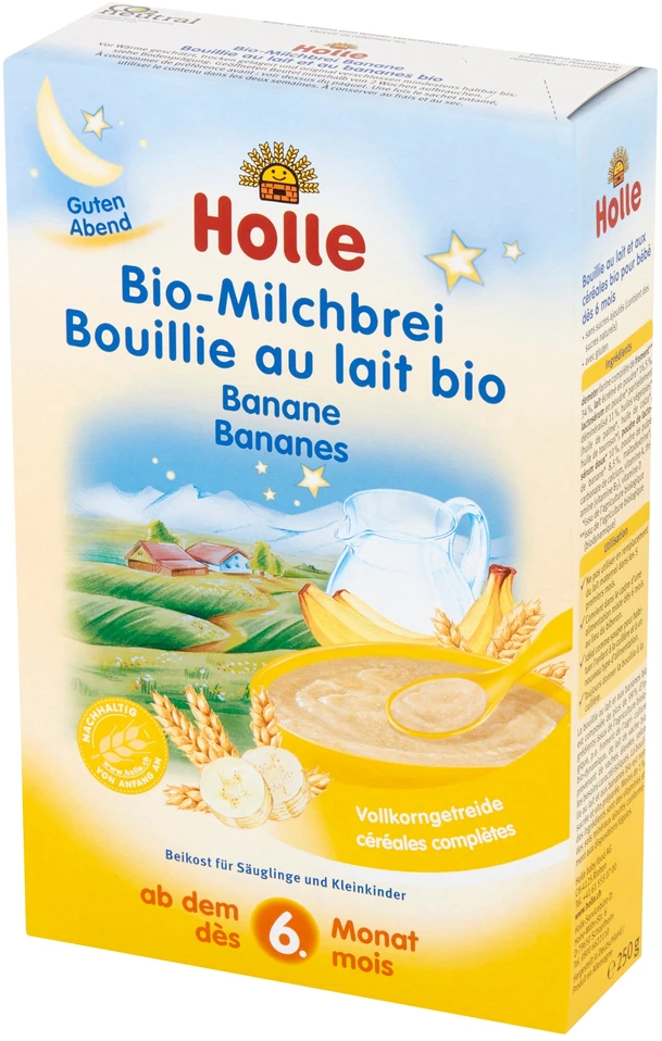 SEMOLA, PIENAS IR BANANAI IŠ 6 MC BIO 250 HOLLE
