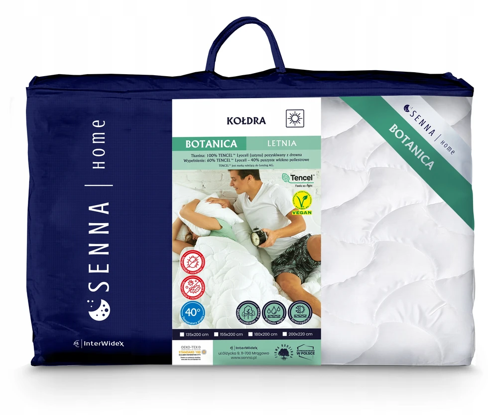 Senna Home INTER WIDEX Antialerginė antklodė BOTANICA tencel letnia 135x200 balta