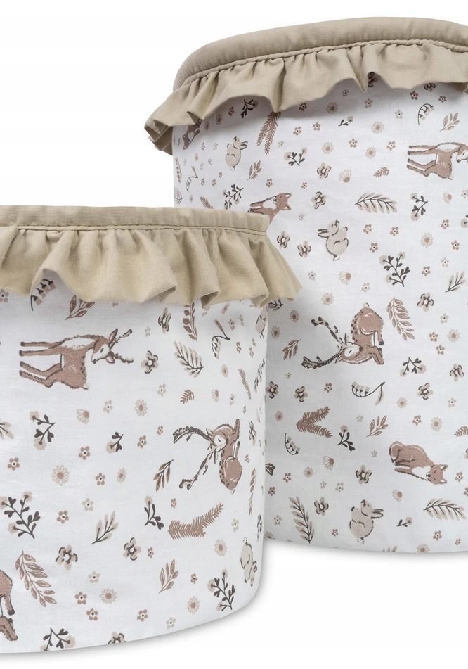 Sensillo DUŻY POJEMNIK NA ZABAWKI KOSZ PRANIE ORGANIZER S FOREST BEIGE