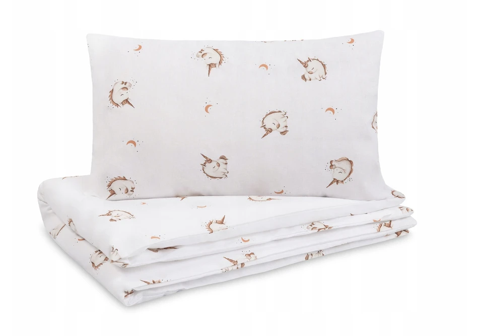 Sensillo KOMPLET POŚCIELI 2 EL. BAWEŁNA UNICORN BEIGE 100X135 PODUSZKA+KOŁDRA