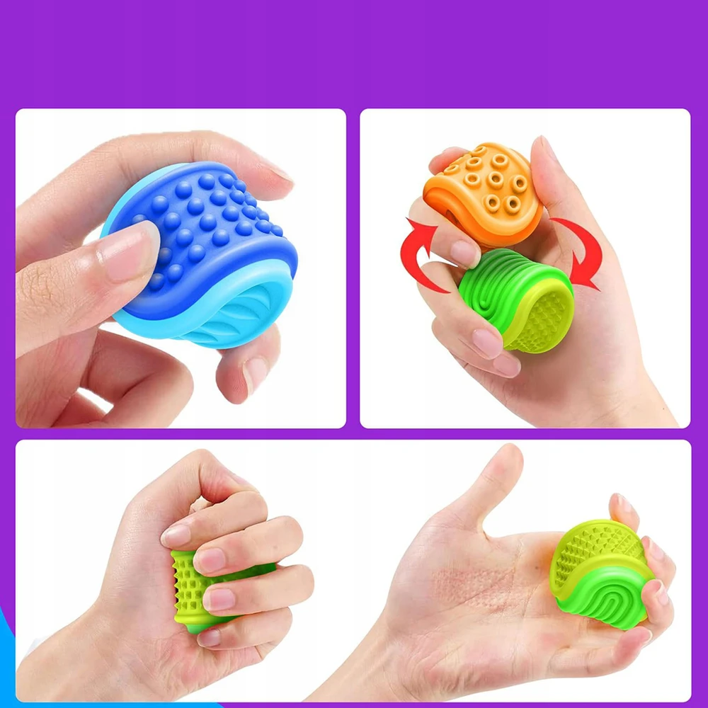 Sensoriniai rotaciniai squishy 2in1 Antistresiniai kamuoliukai Rinkinyje 3 vnt