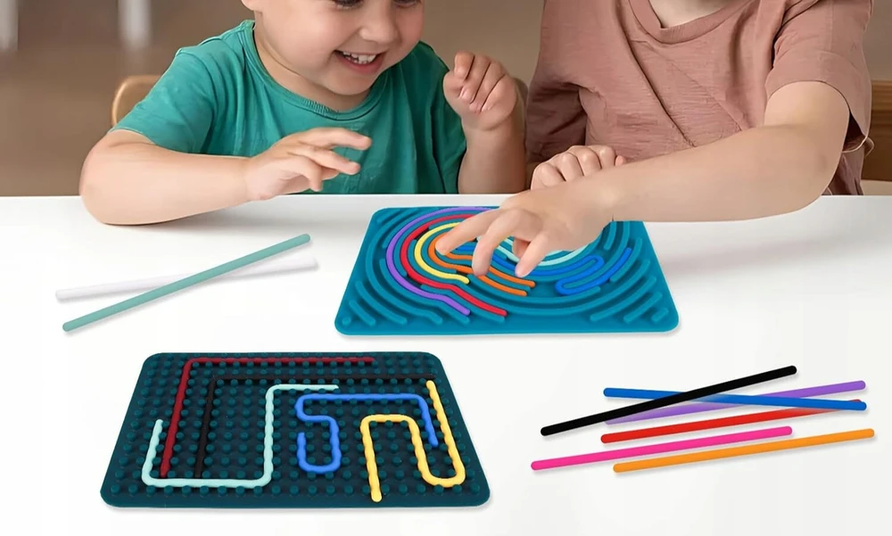 Sensorinis žaislas, silikoninė antistresinė lenta, dvipusė, autizmo ADHD