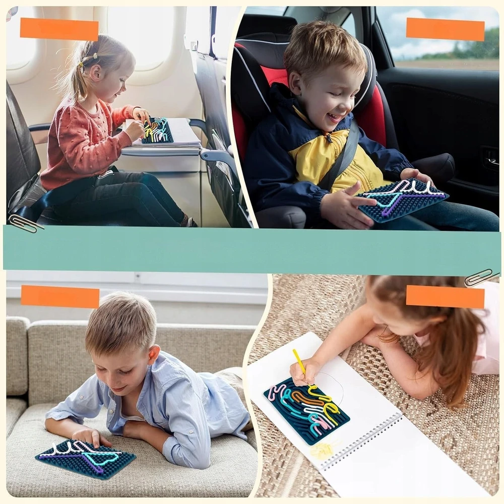 Sensorinis žaislas, silikoninė antistresinė lenta, dvipusė, autizmo ADHD