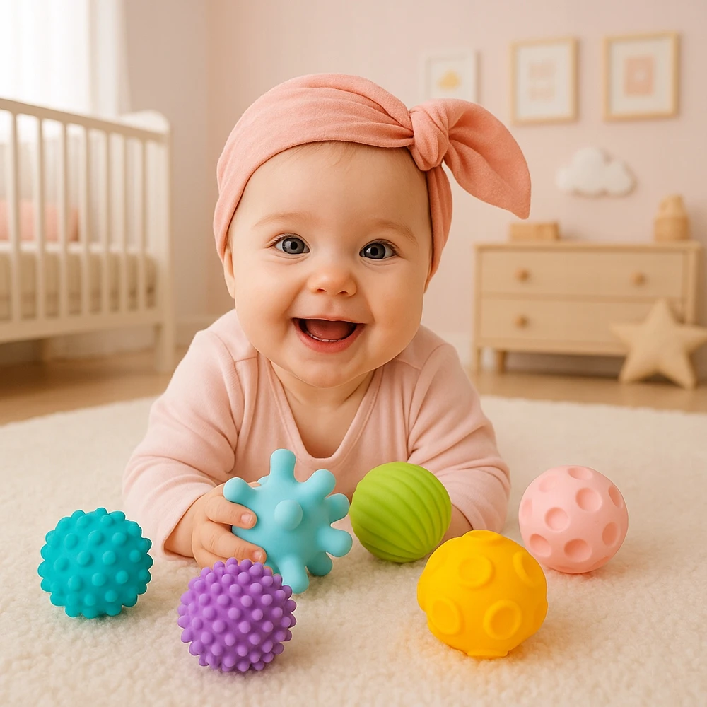 SENSORY RUTULIAI KŪDIKIAMS Smily Play Soft Teethers 6 vnt