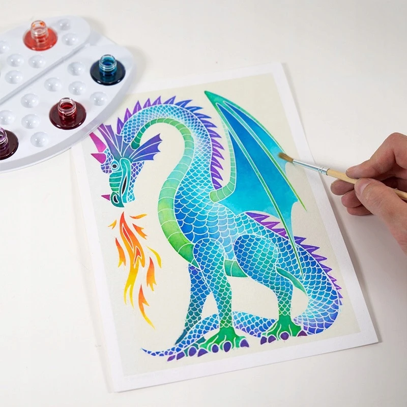 SentoSphere: Aquarellum Dragons 7+ tapybos meno rinkinys