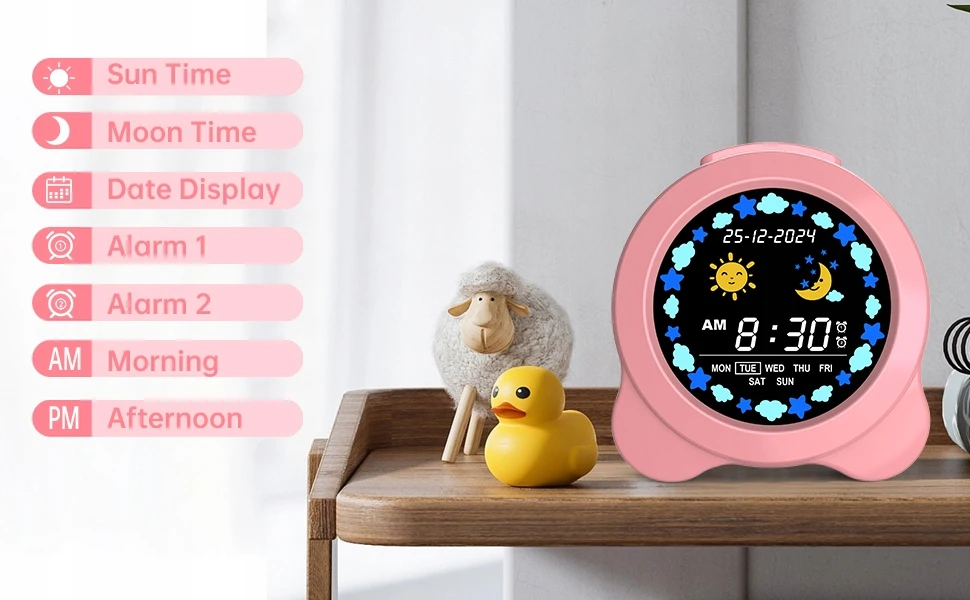Senxingyan BUDZIK ZEGAR LED DLA DZIECI ALARM DRZEMKA Naktinė lempa LED TRENER SNU