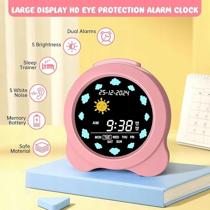 Senxingyan BUDZIK ZEGAR LED DLA DZIECI ALARM DRZEMKA Naktinė lempa LED TRENER SNU
