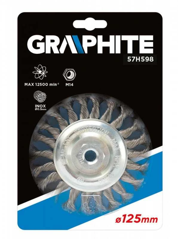 Šepetys GRAPHITE Diskinis 125mm M14 nerūdijantis