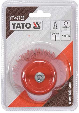 YATO DISKINIS ŠEPETĖLIS SU BOTONU 75mm NAILONAS