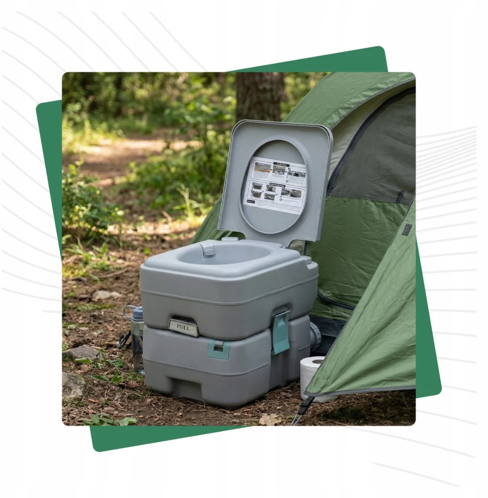 Serenelife TOURIST TULETAS nešiojamas FLUSH indikacinis sklypas TENT didelė 27l WC