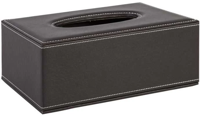 Home4You Servetėlių dėžutė Valteris 13,5x25xH9cm ruda dirbtine oda