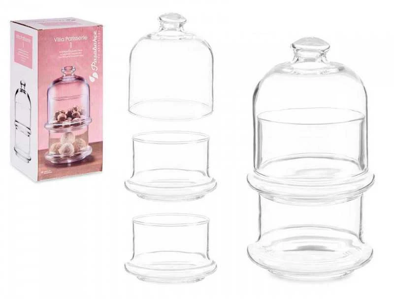 Serviravimo indas saldumynams 2 aukštų 9x9x16,5 cm 2x230 ml Pasabahce 20302