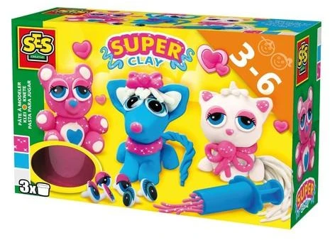 Ses Creative Blizgančios ANIMALS žaidimų tešlos rinkinys su priedais