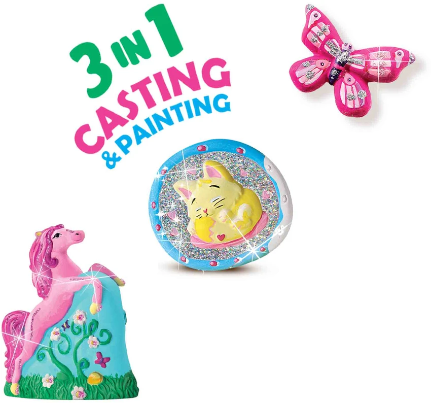 Ses Creative Blizgučių žvėrelių gipsas 3in1 330x250 mm SES NL