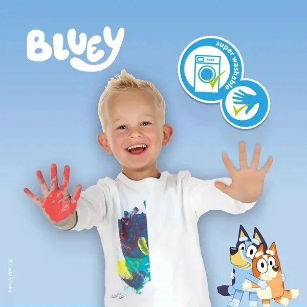 Ses Creative Bluey piešimo pirštais rinkinys vaikams 2+ dažai ir kūrybinės kortelės