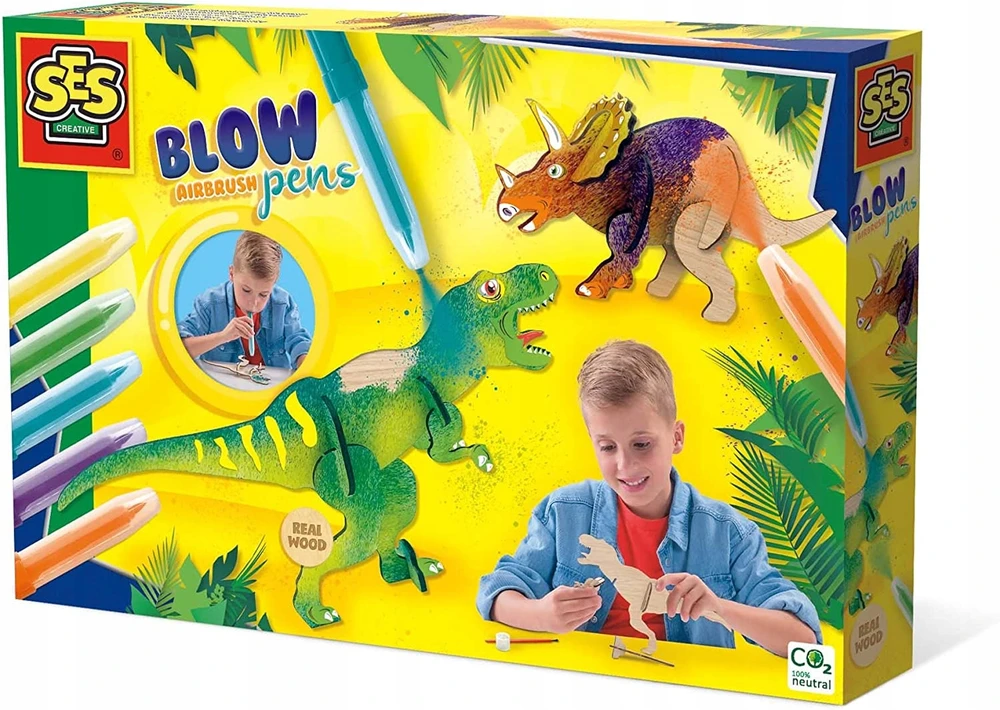 SES Creative dinozaurų pripučiama spalvinimo knygelė