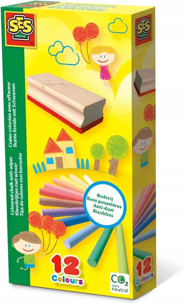 Ses Creative SES Spalvota kreida su kempine 12 spalvų 00208 02084