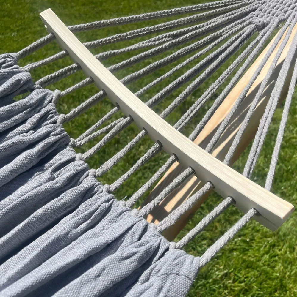 SET FRAME + HAMMOCK 2 OS BOHO Pilkas nešiojamas komplektas COMFORT ZONE 200 KG