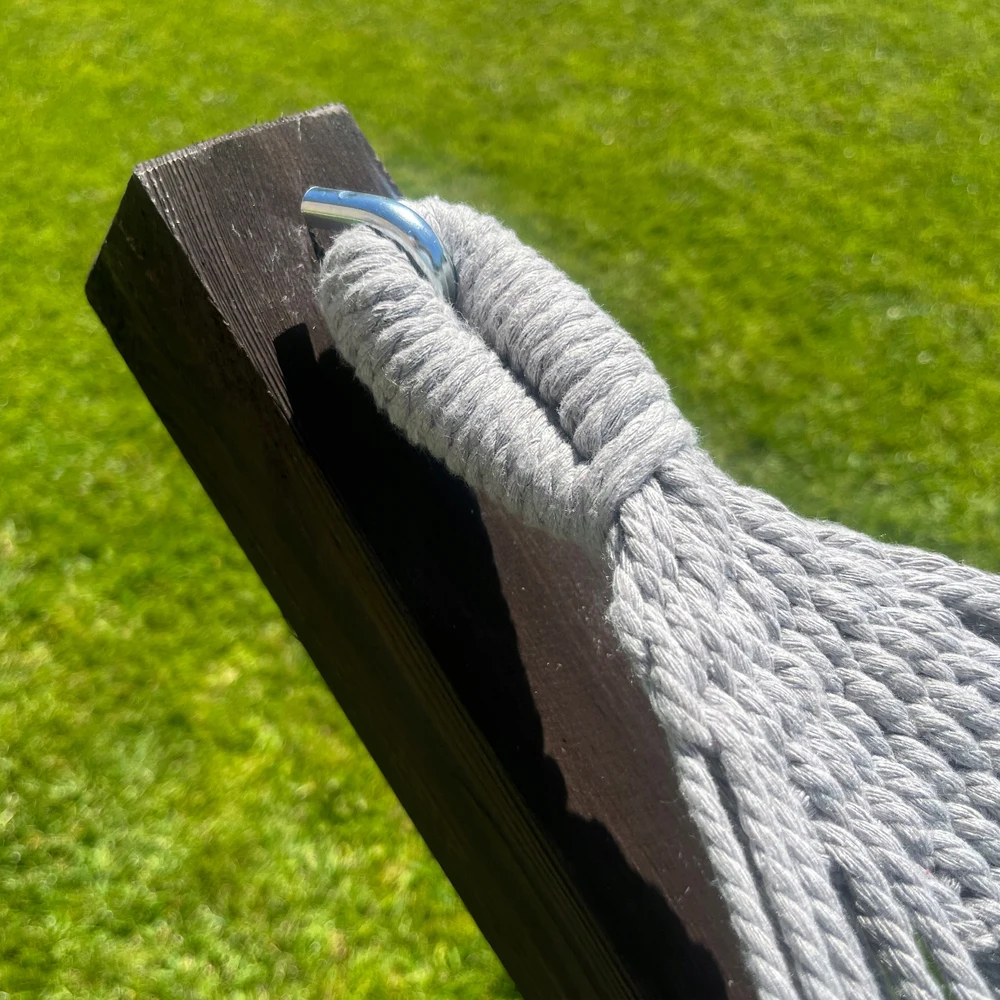 SET FRAME + HAMMOCK 2 OS BOHO Pilkas nešiojamas komplektas COMFORT ZONE 200 KG