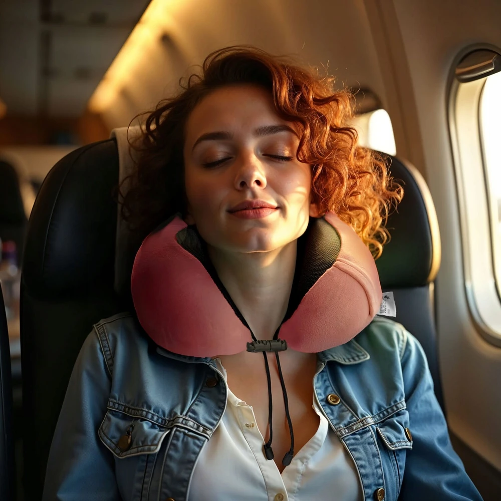 Severno Kelioninė pagalvė, kaklo atrama BON VOYAGE rožinė