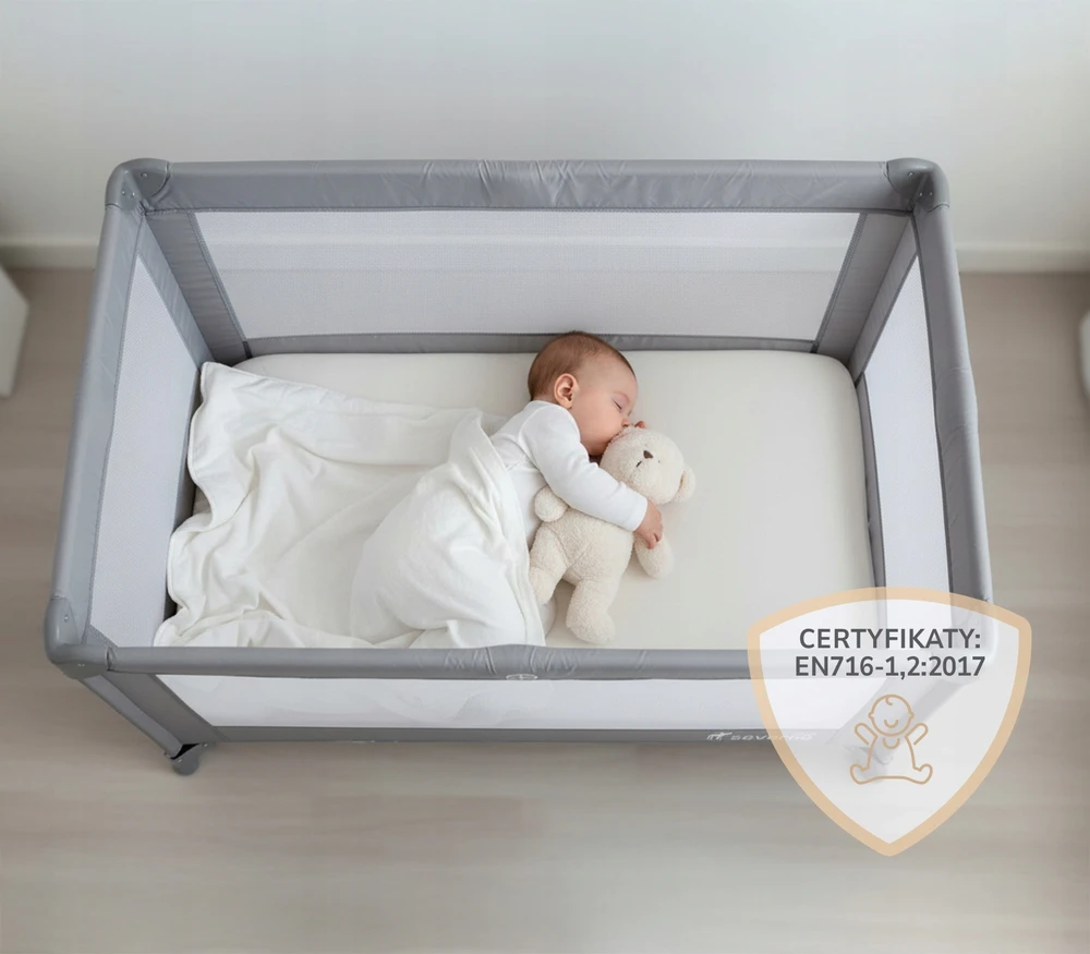 SEVERNO Kids ARTI MAMYTĖS 2 lygių kelioninė lovelė + tinklelis nuo uodų