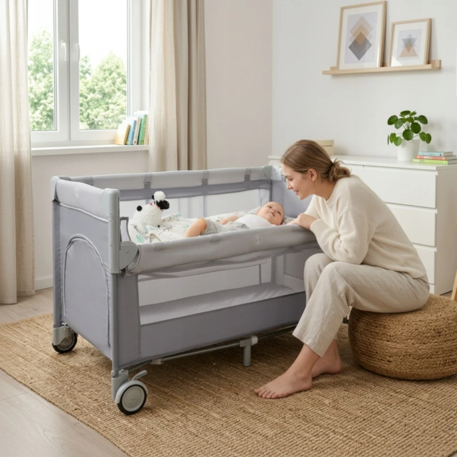 SEVERNO Kids ARTI MAMYTĖS 2 lygių kelioninė lovelė + tinklelis nuo uodų