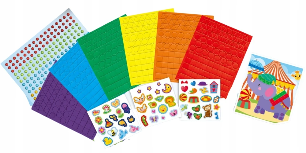 Sferazabawek Foam Mosaic ANIMALS 12in1 – kūrybinės iškarpų knygos formos ir spalvos